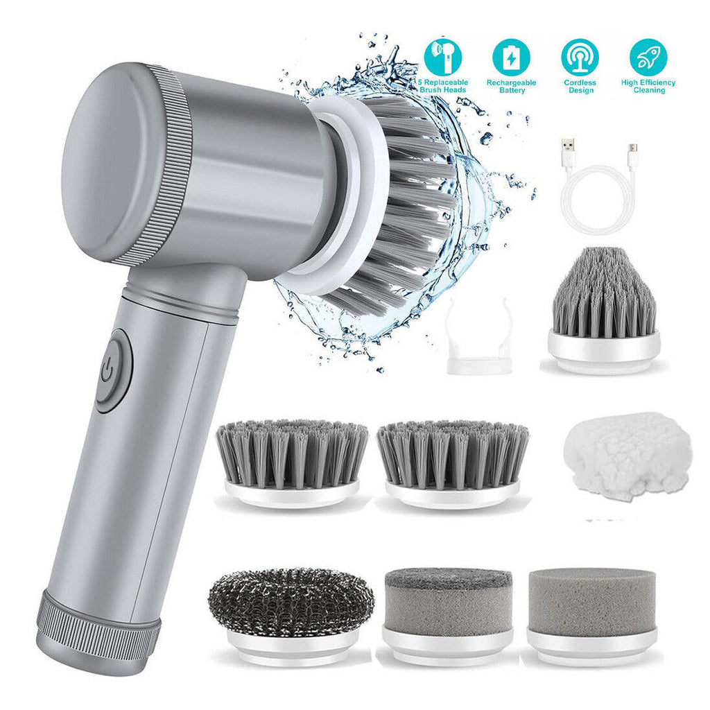 Cordless Spin Scrubber Electric Cleaning Brush with Multiple Brush Heads for Bathroom, Tile, Kitchen & Floor Deep Cleaning